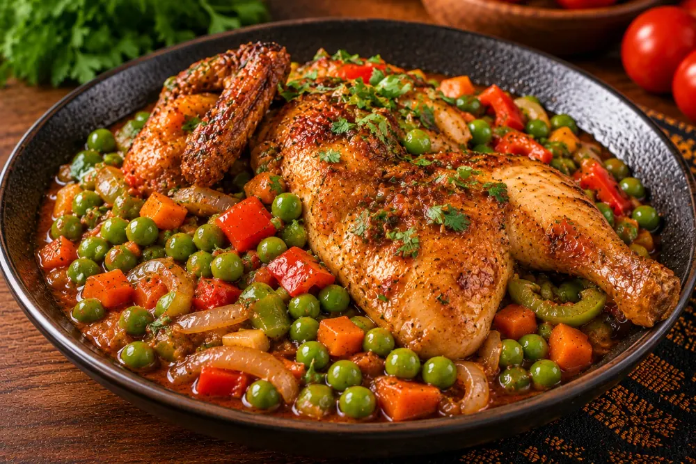 Demi-poulet sauté aux petits pois et carottes LAMBA